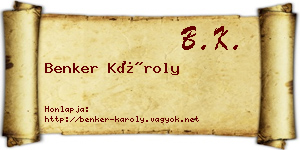 Benker Károly névjegykártya